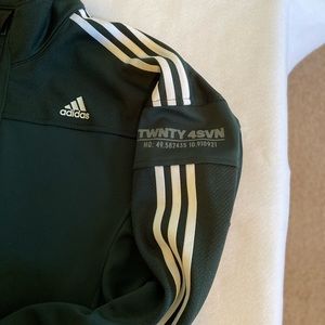 Unisex Adidas green with white stripe TRACK JACKET TWNTY 4SVN